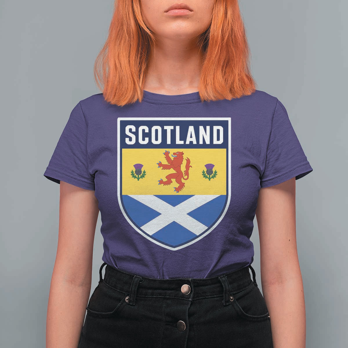 Scottish Rampant Lion Scotland Coat of Arms National Pride T Shirt For Women
