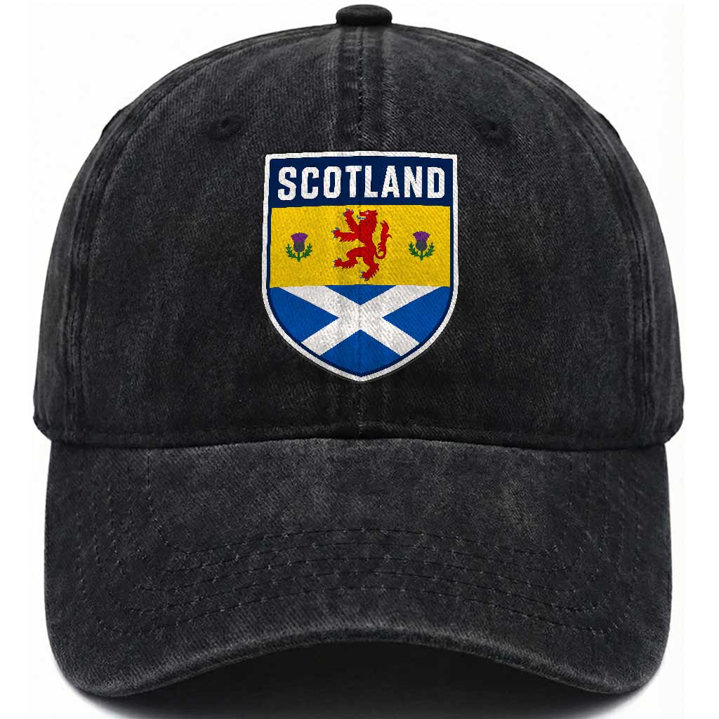 Scottish Rampant Lion Scotland Coat of Arms National Pride Washed Cotton Baseball Cap