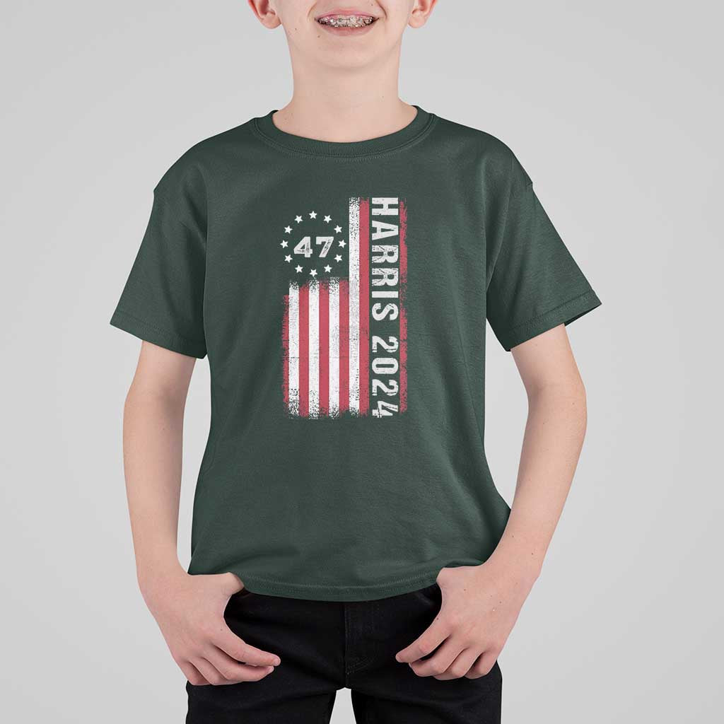 Harris 2024 T Shirt For Kid Betsy Ross Flag 47th President Star - Wonder Print Shop