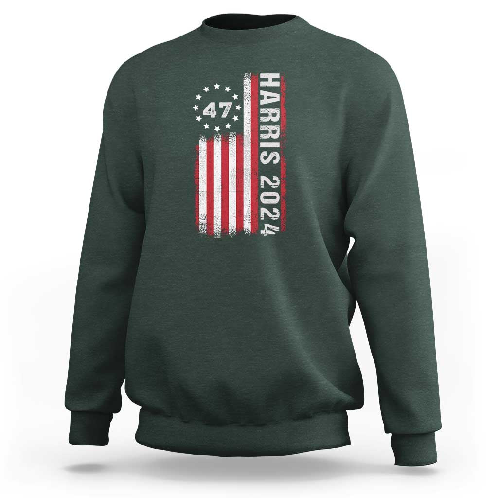 Harris 2024 Sweatshirt Betsy Ross Flag 47th President Star - Wonder Print Shop