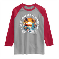 Even The Wind And Waves Obey Him Be Still Raglan Shirt Christian Bible Verse Summer Vacation - Wonder Print Shop