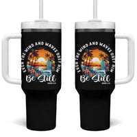 Even The Wind And Waves Obey Him Be Still Tumbler With Handle Christian Bible Verse Summer Vacation - Wonder Print Shop