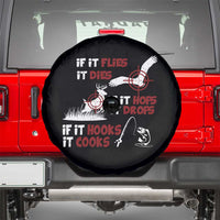 Funny Fishing Hunting Spare Tire Cover If It Flies It Dies If It Hops It Drops If It Hooks It Cooks - Wonder Print Shop