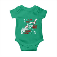 Funny Fishing Hunting Baby Onesie If It Flies It Dies If It Hops It Drops If It Hooks It Cooks - Wonder Print Shop