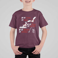 Funny Fishing Hunting T Shirt For Kid If It Flies It Dies If It Hops It Drops If It Hooks It Cooks - Wonder Print Shop