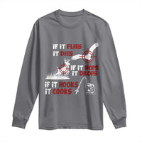 Funny Fishing Hunting Long Sleeve Shirt If It Flies It Dies If It Hops It Drops If It Hooks It Cooks - Wonder Print Shop