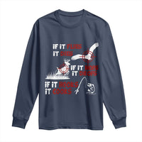 Funny Fishing Hunting Long Sleeve Shirt If It Flies It Dies If It Hops It Drops If It Hooks It Cooks - Wonder Print Shop