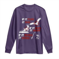 Funny Fishing Hunting Long Sleeve Shirt If It Flies It Dies If It Hops It Drops If It Hooks It Cooks - Wonder Print Shop