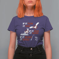 Funny Fishing Hunting T Shirt For Women If It Flies It Dies If It Hops It Drops If It Hooks It Cooks - Wonder Print Shop
