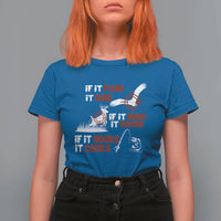 Funny Fishing Hunting T Shirt For Women If It Flies It Dies If It Hops It Drops If It Hooks It Cooks - Wonder Print Shop