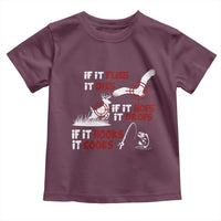 Funny Fishing Hunting Toddler T Shirt If It Flies It Dies If It Hops It Drops If It Hooks It Cooks - Wonder Print Shop