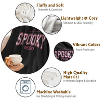 Funny Halloween Throw Blanket It's Spooky Season Pink Pumpkin Cute Cat - Wonder Print Shop