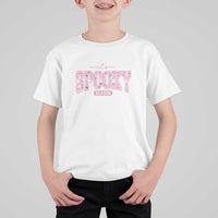 Funny Halloween T Shirt For Kid It's Spooky Season Pink Pumpkin Cute Cat - Wonder Print Shop