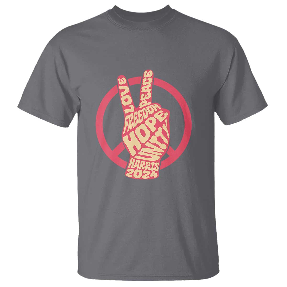 Harris 2024 T Shirt Love Peace Freedom Hope Unity Peace Sign - Wonder Print Shop