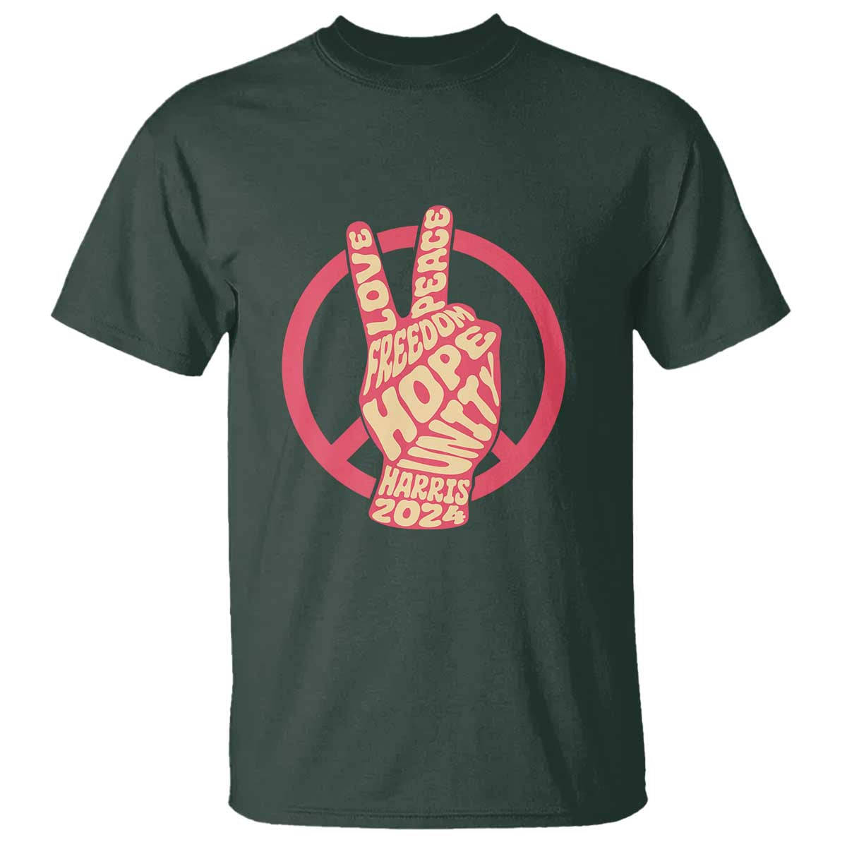 Harris 2024 T Shirt Love Peace Freedom Hope Unity Peace Sign - Wonder Print Shop
