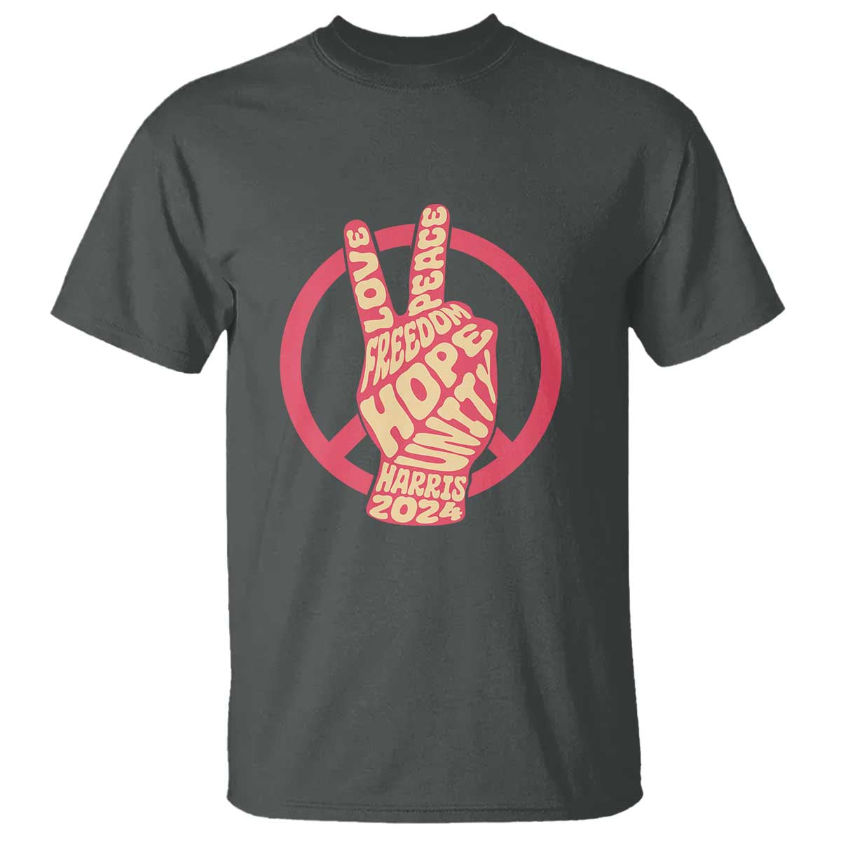 Harris 2024 T Shirt Love Peace Freedom Hope Unity Peace Sign - Wonder Print Shop