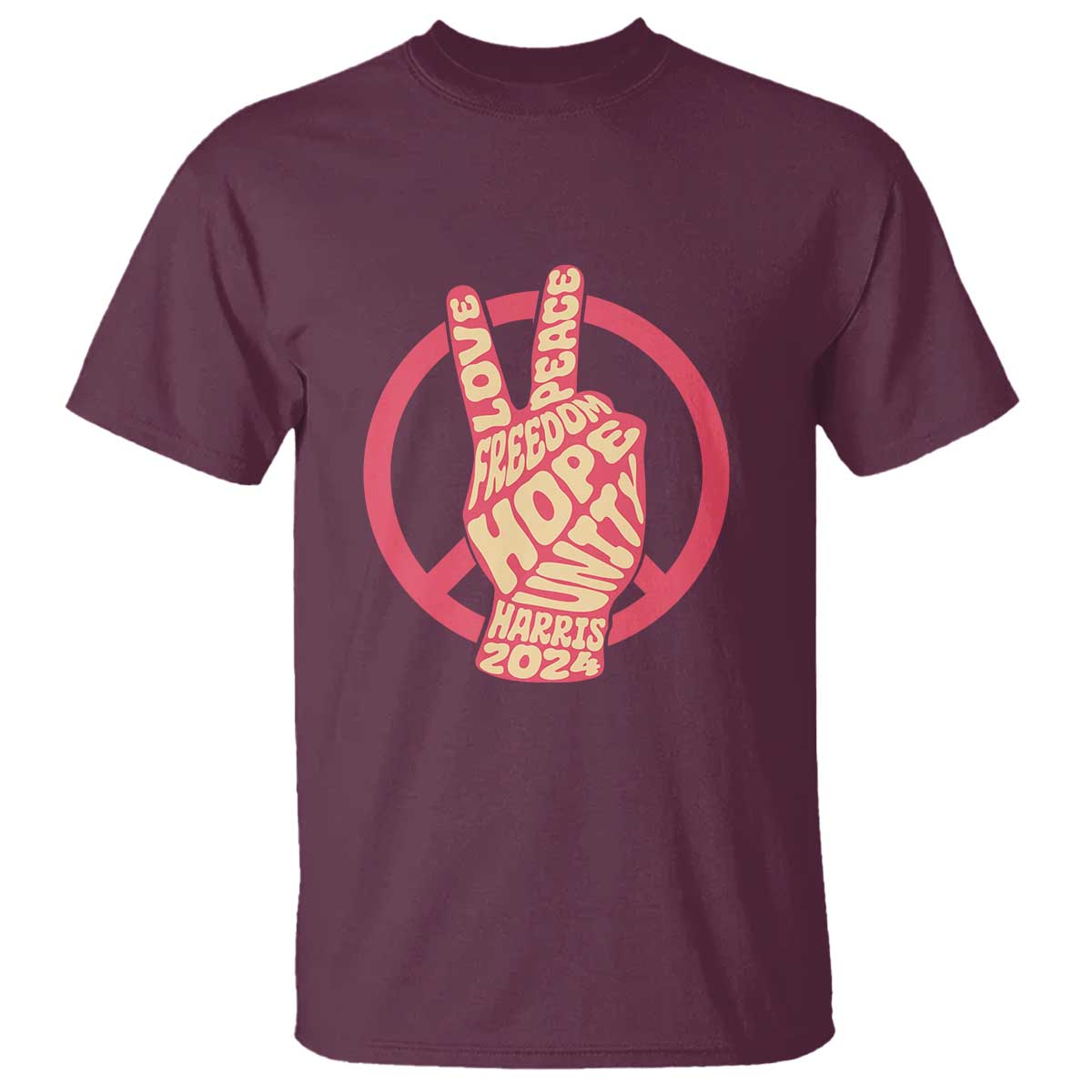 Harris 2024 T Shirt Love Peace Freedom Hope Unity Peace Sign - Wonder Print Shop