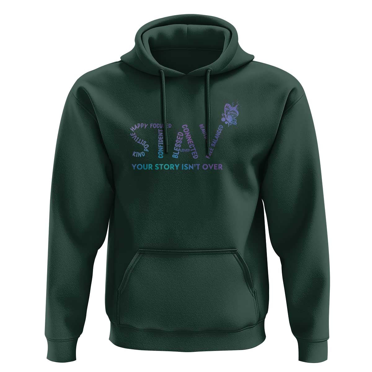 Suicide Prevention Awareness Hoodie Stay Your Story Isn't Over Butterfly Semicolon - Wonder Print Shop