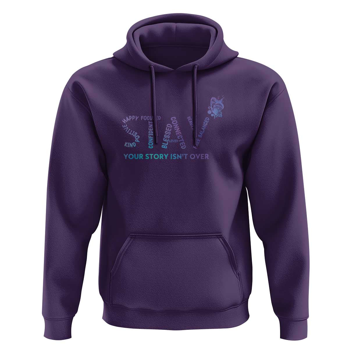 Suicide Prevention Awareness Hoodie Stay Your Story Isn't Over Butterfly Semicolon - Wonder Print Shop