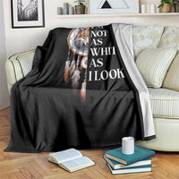 Native Americans Throw Blanket I'm Not As White As I Look Vintage Wolf Dreamcatcher - Wonder Print Shop