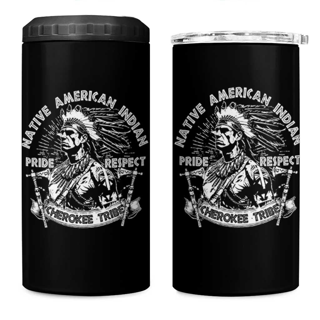 Cherokee Tribe 4 in 1 Can Cooler Tumbler Native American Indian Pride Respect Axe - Wonder Print Shop