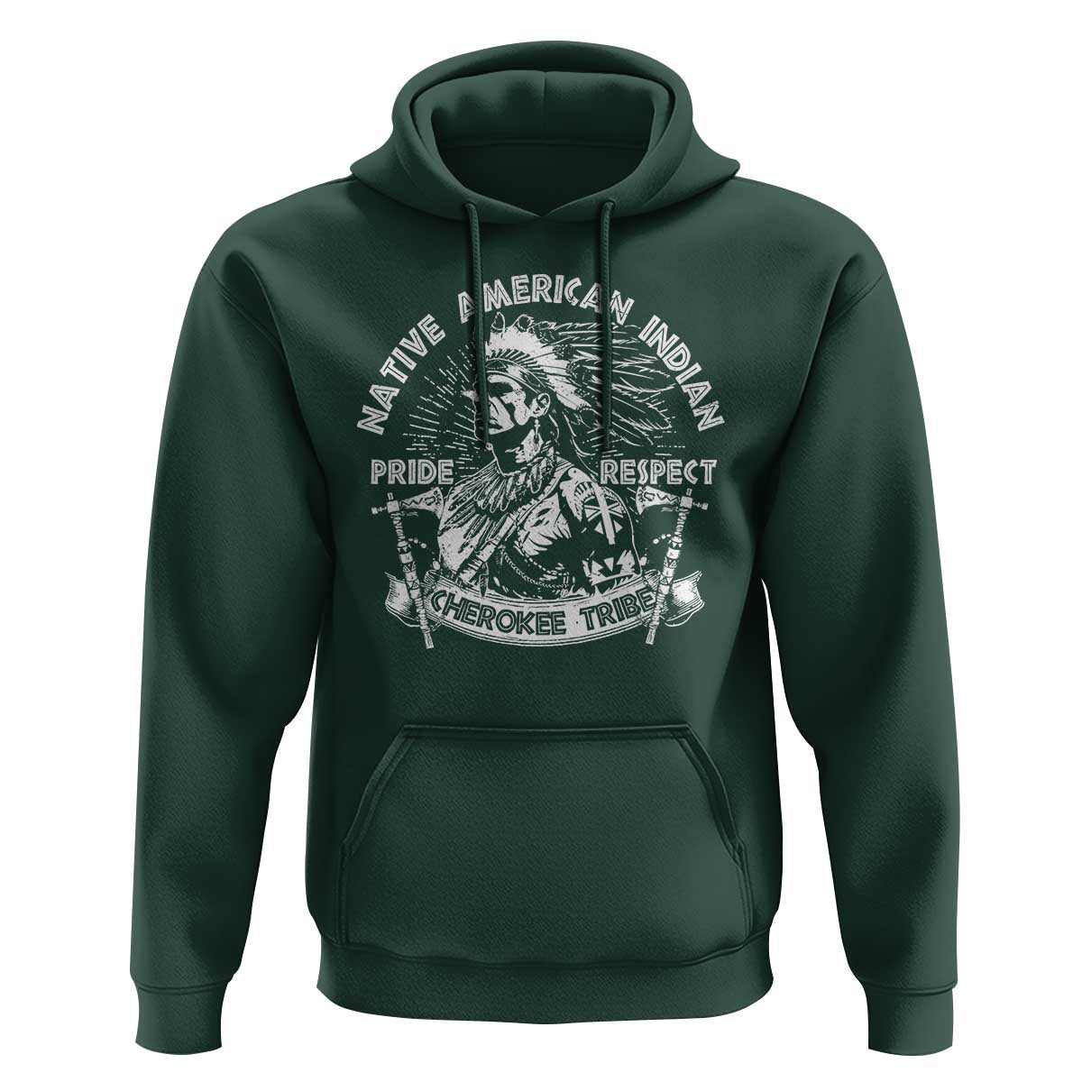 Cherokee Tribe Hoodie Native American Indian Pride Respect Axe - Wonder Print Shop