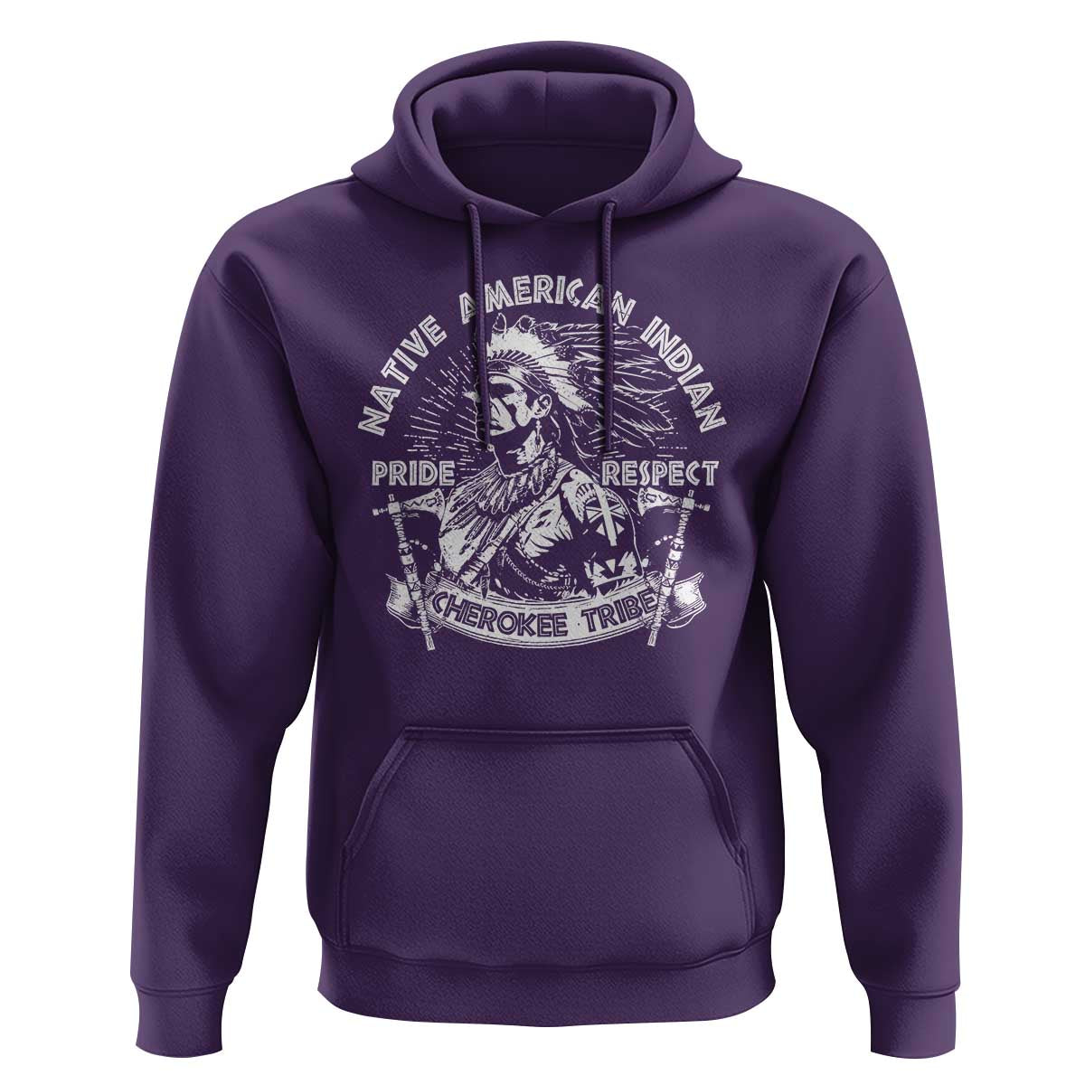 Cherokee Tribe Hoodie Native American Indian Pride Respect Axe - Wonder Print Shop