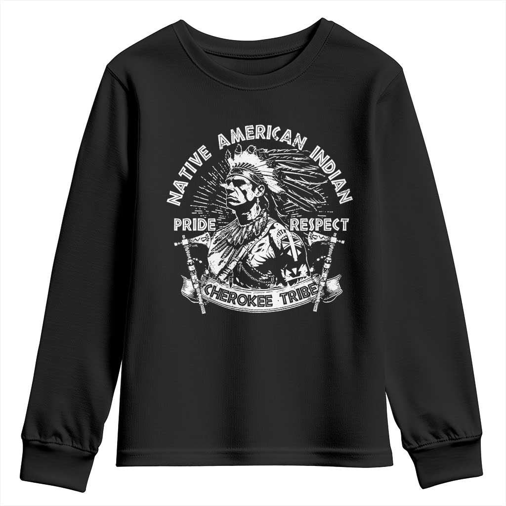 Cherokee Tribe Youth Sweatshirt Native American Indian Pride Respect Axe - Wonder Print Shop