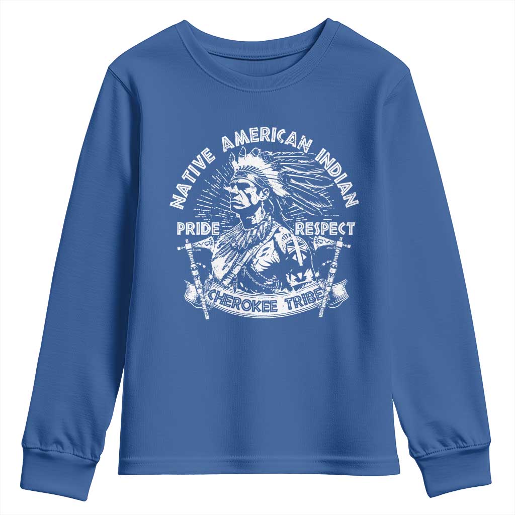 Cherokee Tribe Youth Sweatshirt Native American Indian Pride Respect Axe - Wonder Print Shop