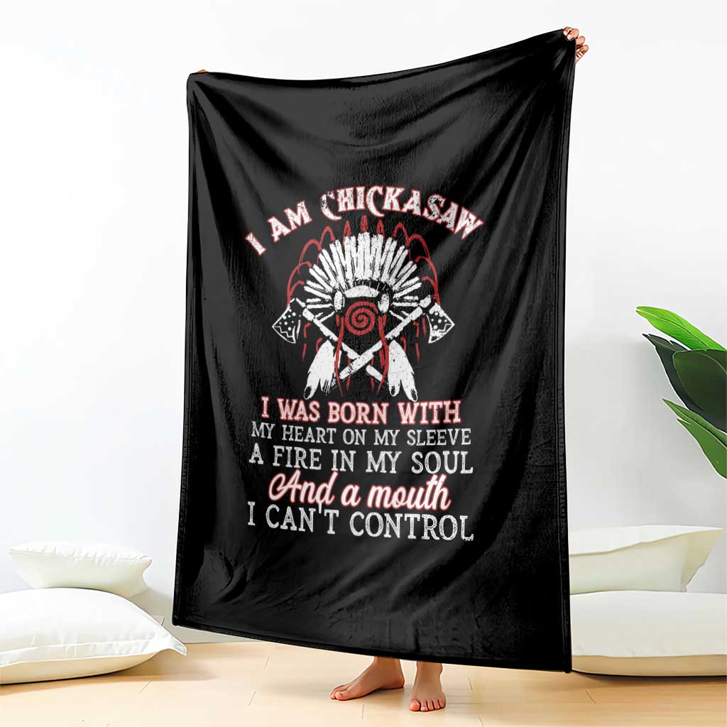 Chickasaw Indians Throw Blanket I Am Chickasaw I Was Born With My Heart On My Sleeve War Bonnet - Wonder Print Shop