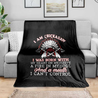 Chickasaw Indians Throw Blanket I Am Chickasaw I Was Born With My Heart On My Sleeve War Bonnet - Wonder Print Shop
