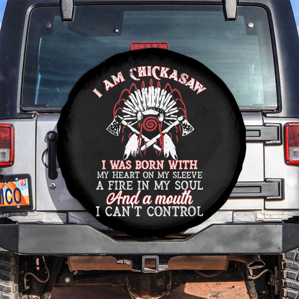 Chickasaw Indians Spare Tire Cover I Am Chickasaw I Was Born With My Heart On My Sleeve War Bonnet - Wonder Print Shop