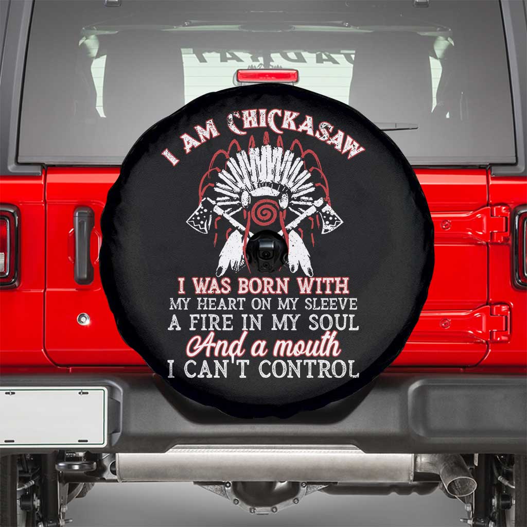 Chickasaw Indians Spare Tire Cover I Am Chickasaw I Was Born With My Heart On My Sleeve War Bonnet - Wonder Print Shop