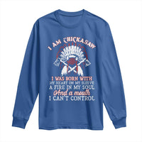 Chickasaw Indians Long Sleeve Shirt I Am Chickasaw I Was Born With My Heart On My Sleeve War Bonnet - Wonder Print Shop