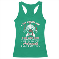 Chickasaw Indians Racerback Tank Top I Am Chickasaw I Was Born With My Heart On My Sleeve War Bonnet - Wonder Print Shop