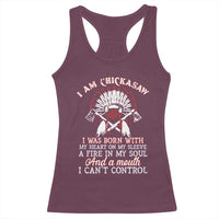 Chickasaw Indians Racerback Tank Top I Am Chickasaw I Was Born With My Heart On My Sleeve War Bonnet - Wonder Print Shop