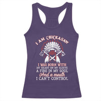 Chickasaw Indians Racerback Tank Top I Am Chickasaw I Was Born With My Heart On My Sleeve War Bonnet - Wonder Print Shop