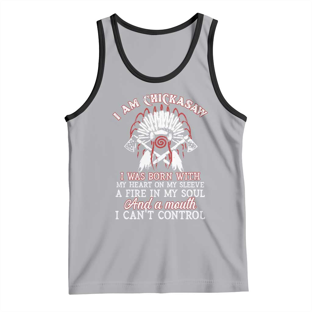 Chickasaw Indians Tank Top I Am Chickasaw I Was Born With My Heart On My Sleeve War Bonnet - Wonder Print Shop
