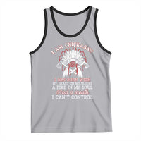 Chickasaw Indians Tank Top I Am Chickasaw I Was Born With My Heart On My Sleeve War Bonnet - Wonder Print Shop