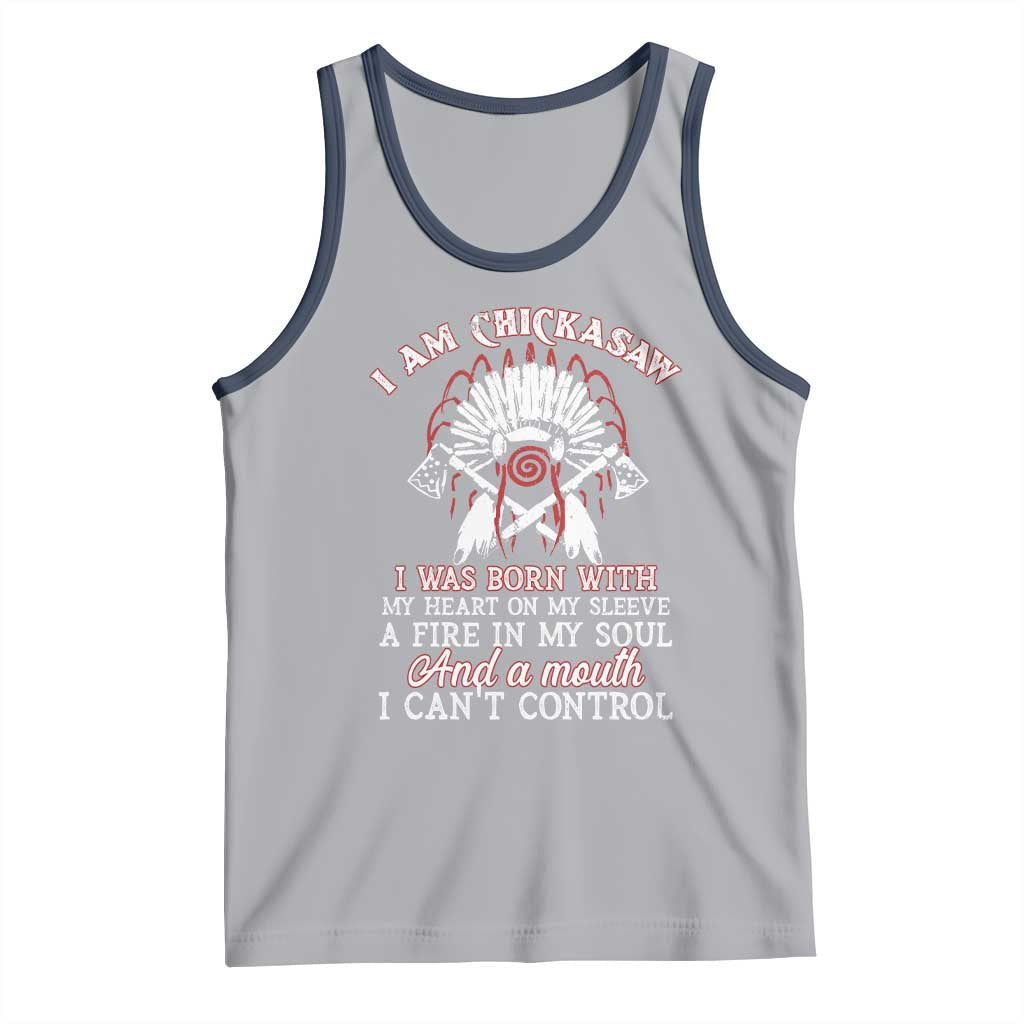 Chickasaw Indians Tank Top I Am Chickasaw I Was Born With My Heart On My Sleeve War Bonnet - Wonder Print Shop