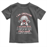 Chickasaw Indians Toddler T Shirt I Am Chickasaw I Was Born With My Heart On My Sleeve War Bonnet - Wonder Print Shop