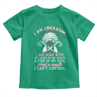 Chickasaw Indians Toddler T Shirt I Am Chickasaw I Was Born With My Heart On My Sleeve War Bonnet - Wonder Print Shop