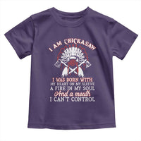 Chickasaw Indians Toddler T Shirt I Am Chickasaw I Was Born With My Heart On My Sleeve War Bonnet - Wonder Print Shop