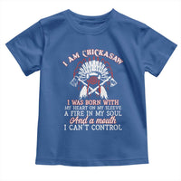 Chickasaw Indians Toddler T Shirt I Am Chickasaw I Was Born With My Heart On My Sleeve War Bonnet - Wonder Print Shop