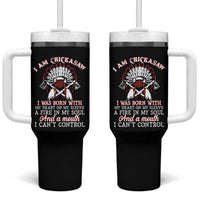Chickasaw Indians Tumbler With Handle I Am Chickasaw I Was Born With My Heart On My Sleeve War Bonnet - Wonder Print Shop