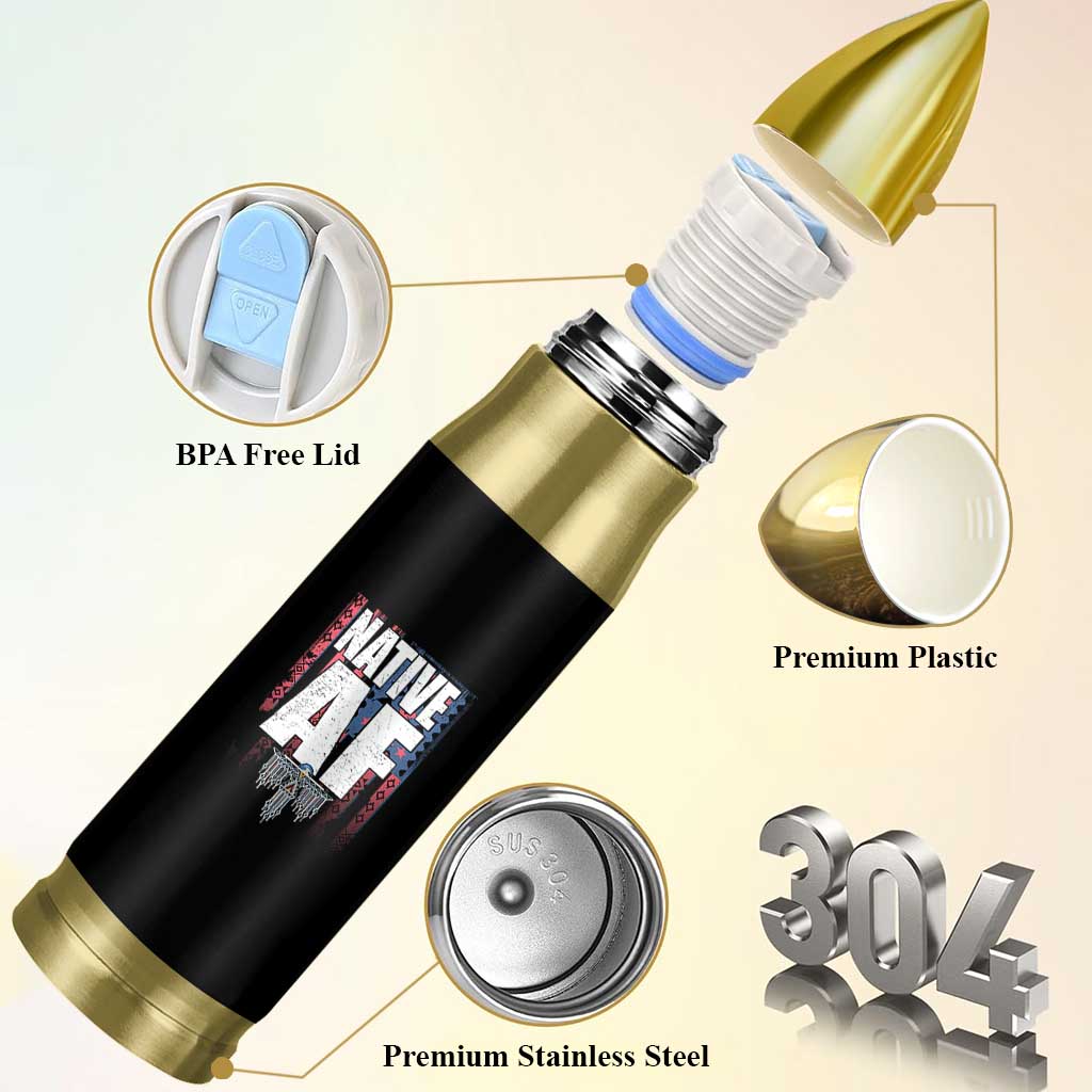 Native American Indian Bullet Tumbler Native AF Indigenous Vintage Thunderbird - Wonder Print Shop