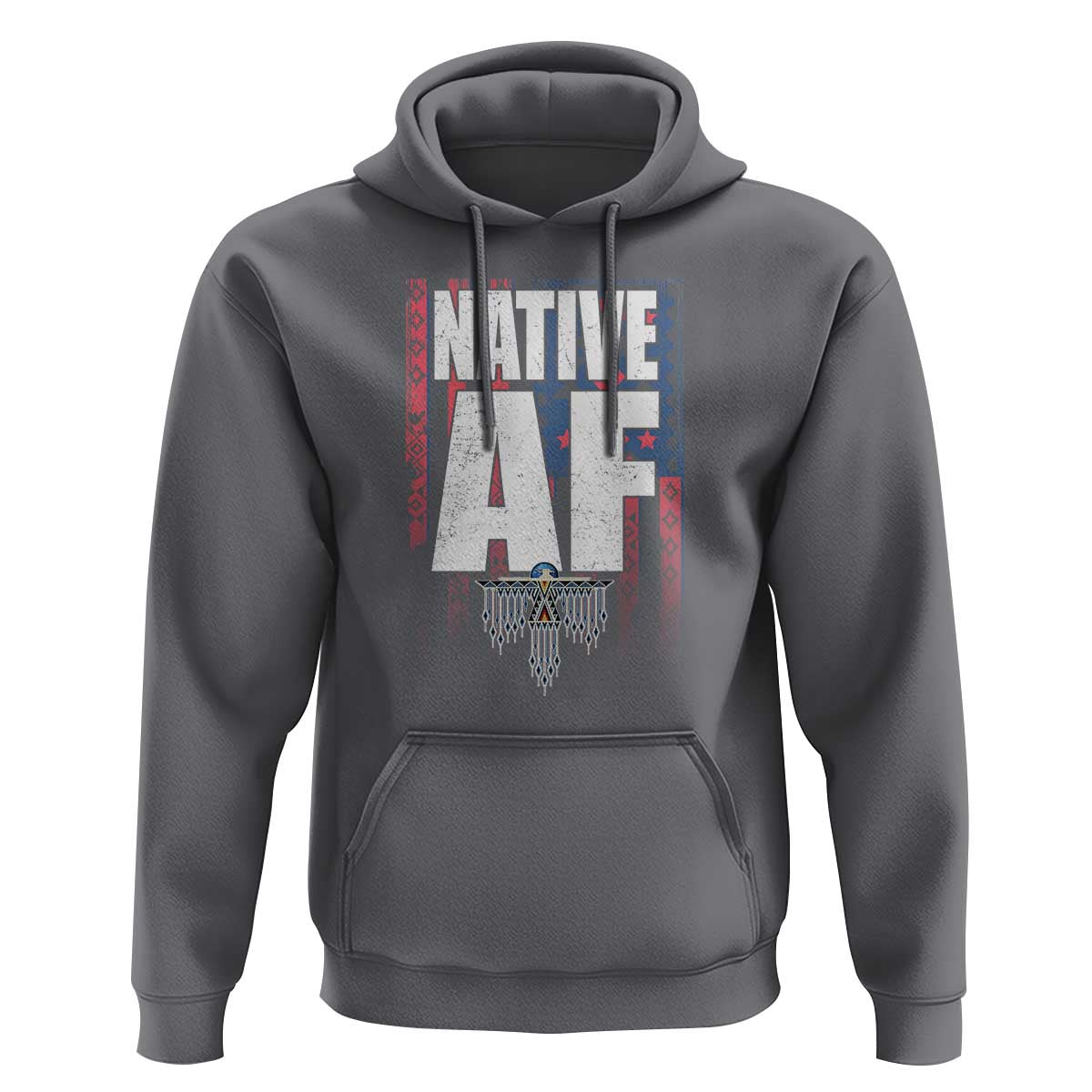 Native American Indian Hoodie Native AF Indigenous Vintage Thunderbird - Wonder Print Shop