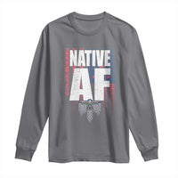 Native American Indian Long Sleeve Shirt Native AF Indigenous Vintage Thunderbird - Wonder Print Shop
