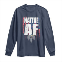 Native American Indian Long Sleeve Shirt Native AF Indigenous Vintage Thunderbird - Wonder Print Shop