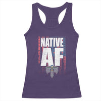 Native American Indian Racerback Tank Top Native AF Indigenous Vintage Thunderbird - Wonder Print Shop